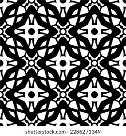 Black and white abstract patterns.Seamless monochrome repeating pattern for web page, textures, card, poster, fabric, textile.