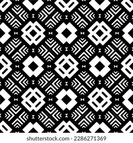 Patrones abstractos en blanco y negro.Patrón de repetición monocromo sin foco para páginas web, texturas, tarjetas, afiches, tejidos, textiles.