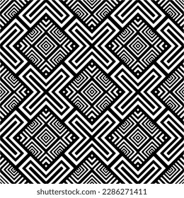 Patrones abstractos en blanco y negro.Patrón de repetición monocromo sin foco para páginas web, texturas, tarjetas, afiches, tejidos, textiles.