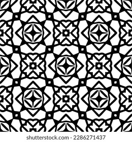 Black and white abstract patterns.Seamless monochrome repeating pattern for web page, textures, card, poster, fabric, textile.