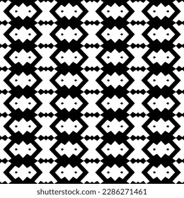 Schwarz-Weiß abstrakte Muster.Nahtlose monochrome Wiederholung Muster für Webseiten, Texturen, Karten, Poster, Gewebe, Textilien.