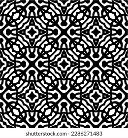 Black and white abstract patterns.Seamless monochrome repeating pattern for web page, textures, card, poster, fabric, textile.