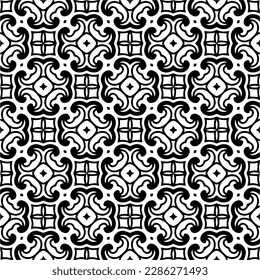 Black and white abstract patterns.Seamless monochrome repeating pattern for web page, textures, card, poster, fabric, textile.