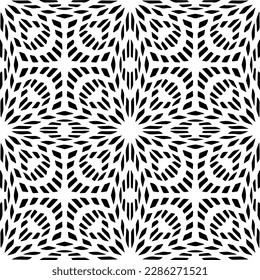 Black and white abstract patterns.Seamless monochrome repeating pattern for web page, textures, card, poster, fabric, textile.