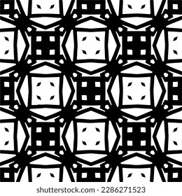 Black and white abstract patterns.Seamless monochrome repeating pattern for web page, textures, card, poster, fabric, textile.