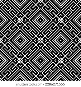 Black and white abstract patterns.Seamless monochrome repeating pattern for web page, textures, card, poster, fabric, textile.