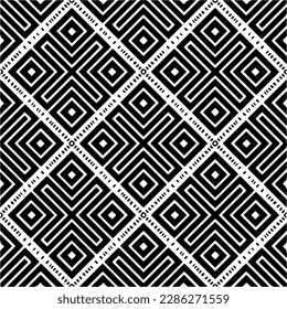 Black and white abstract patterns.Seamless monochrome repeating pattern for web page, textures, card, poster, fabric, textile.