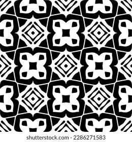 Black and white abstract patterns.Seamless monochrome repeating pattern for web page, textures, card, poster, fabric, textile.