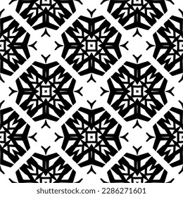 Black and white abstract patterns.Seamless monochrome repeating pattern for web page, textures, card, poster, fabric, textile.