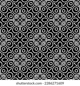 Black and white abstract patterns.Seamless monochrome repeating pattern for web page, textures, card, poster, fabric, textile.