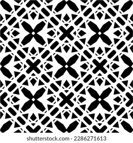 Black and white abstract patterns.Seamless monochrome repeating pattern for web page, textures, card, poster, fabric, textile.