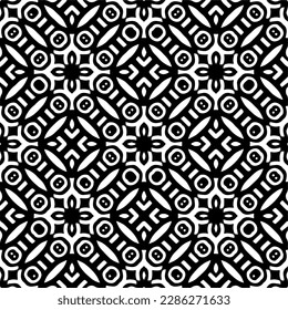 Black and white abstract patterns.Seamless monochrome repeating pattern for web page, textures, card, poster, fabric, textile.