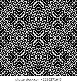 Black and white abstract patterns.Seamless monochrome repeating pattern for web page, textures, card, poster, fabric, textile.