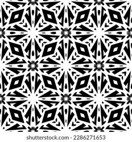 Black and white abstract patterns.Seamless monochrome repeating pattern for web page, textures, card, poster, fabric, textile.