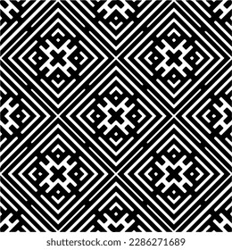 Patrones abstractos en blanco y negro.Patrón de repetición monocromo sin foco para páginas web, texturas, tarjetas, afiches, tejidos, textiles.