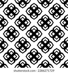 Black and white abstract patterns.Seamless monochrome repeating pattern for web page, textures, card, poster, fabric, textile.