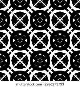 Black and white abstract patterns.Seamless monochrome repeating pattern for web page, textures, card, poster, fabric, textile.
