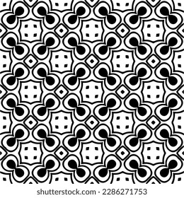 Black and white abstract patterns.Seamless monochrome repeating pattern for web page, textures, card, poster, fabric, textile.