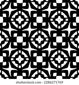 Black and white abstract patterns.Seamless monochrome repeating pattern for web page, textures, card, poster, fabric, textile.