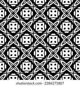 Black and white abstract patterns.Seamless monochrome repeating pattern for web page, textures, card, poster, fabric, textile.