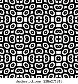 Schwarz-Weiß abstrakte Muster.Nahtlose monochrome Wiederholung Muster für Webseiten, Texturen, Karten, Poster, Gewebe, Textilien.