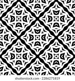 Black and white abstract patterns.Seamless monochrome repeating pattern for web page, textures, card, poster, fabric, textile.