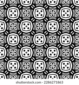 Black and white abstract patterns.Seamless monochrome repeating pattern for web page, textures, card, poster, fabric, textile.