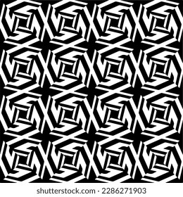 Black and white abstract patterns.Seamless monochrome repeating pattern for web page, textures, card, poster, fabric, textile.