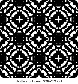 Black and white abstract patterns.Seamless monochrome repeating pattern for web page, textures, card, poster, fabric, textile.