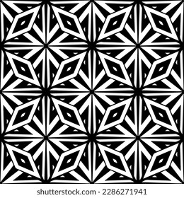 Black and white abstract patterns.Seamless monochrome repeating pattern for web page, textures, card, poster, fabric, textile.