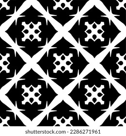Patrones abstractos en blanco y negro.Patrón de repetición monocromo sin foco para páginas web, texturas, tarjetas, afiches, tejidos, textiles.