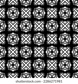 Black and white abstract patterns.Seamless monochrome repeating pattern for web page, textures, card, poster, fabric, textile.