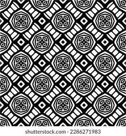 Black and white abstract patterns.Seamless monochrome repeating pattern for web page, textures, card, poster, fabric, textile.