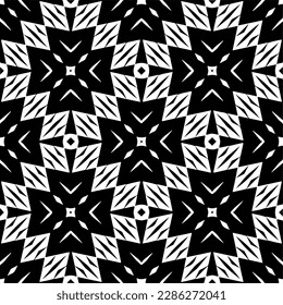 Black and white abstract patterns.Seamless monochrome repeating pattern for web page, textures, card, poster, fabric, textile.