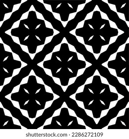 Black and white abstract patterns.Seamless monochrome repeating pattern for web page, textures, card, poster, fabric, textile.