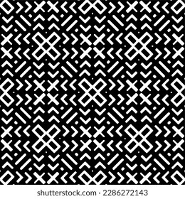 Black and white abstract patterns.Seamless monochrome repeating pattern for web page, textures, card, poster, fabric, textile.