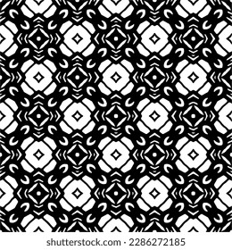 Black and white abstract patterns.Seamless monochrome repeating pattern for web page, textures, card, poster, fabric, textile.