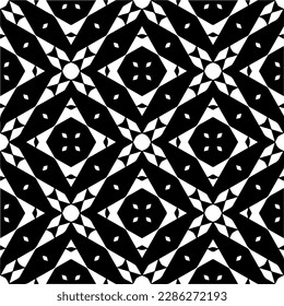 Black and white abstract patterns.Seamless monochrome repeating pattern for web page, textures, card, poster, fabric, textile.