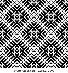 Black and white abstract patterns.Seamless monochrome repeating pattern for web page, textures, card, poster, fabric, textile.
