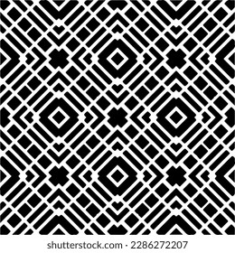 Black and white abstract patterns.Seamless monochrome repeating pattern for web page, textures, card, poster, fabric, textile.