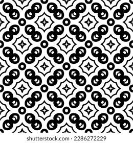 Black and white abstract patterns.Seamless monochrome repeating pattern for web page, textures, card, poster, fabric, textile.