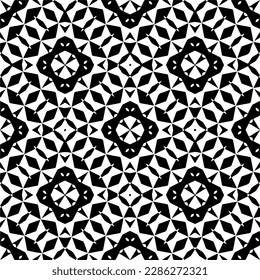 Black and white abstract patterns.Seamless monochrome repeating pattern for web page, textures, card, poster, fabric, textile.