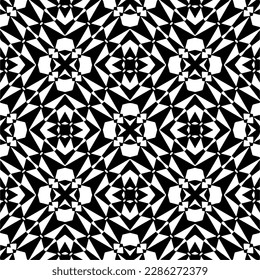 Black and white abstract patterns.Seamless monochrome repeating pattern for web page, textures, card, poster, fabric, textile.