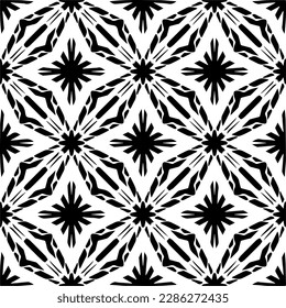 Black and white abstract patterns.Seamless monochrome repeating pattern for web page, textures, card, poster, fabric, textile.