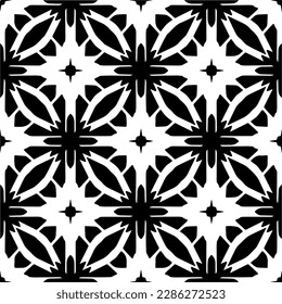 Black and white abstract patterns.Seamless monochrome repeating pattern for web page, textures, card, poster, fabric, textile.