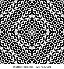 
Patrones abstractos en blanco y negro.Patrón de repetición monocromo sin foco para páginas web, texturas, tarjetas, afiches, tejidos, textiles.