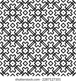 
Black and white abstract patterns.Seamless monochrome repeating pattern for web page, textures, card, poster, fabric, textile.