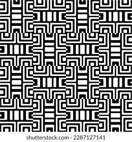 
Schwarz-Weiß abstrakte Muster.Nahtlose monochrome Wiederholung Muster für Webseiten, Texturen, Karten, Poster, Gewebe, Textilien.
