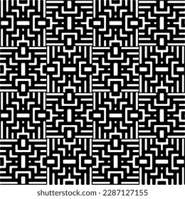 
Schwarz-Weiß abstrakte Muster.Nahtlose monochrome Wiederholung Muster für Webseiten, Texturen, Karten, Poster, Gewebe, Textilien.