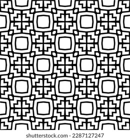 
Black and white abstract patterns.Seamless monochrome repeating pattern for web page, textures, card, poster, fabric, textile.